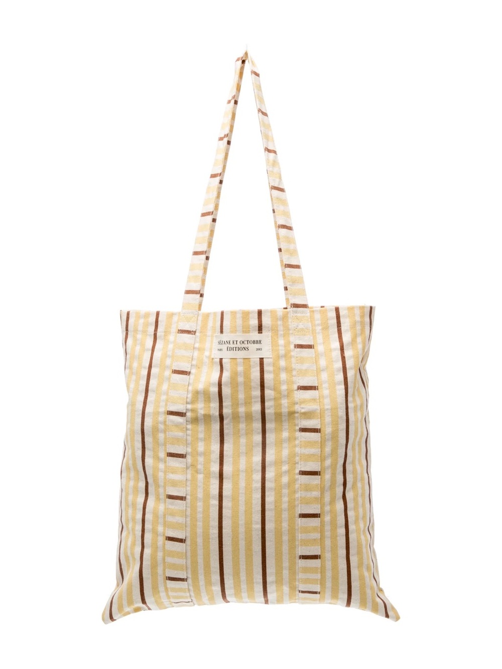 Sézane et Octobre Editions Striped Cotton Canvas Tote Bag